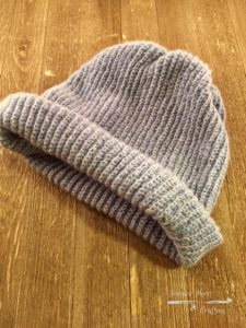 Finished crochet ribbed hat