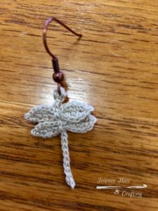 Crochet dragonfly earring