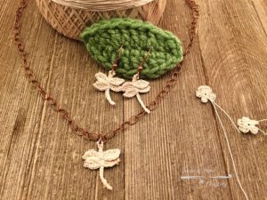 Crochet Dragonfly Jewelry: Necklace and Earrings