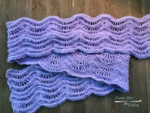 Lacy Waves Scarf. Single Crochet Post Stitches and waves.
