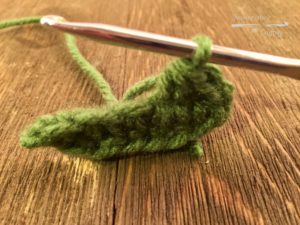 Crochet Leaves Pattern: Crochet along back bump of chain.