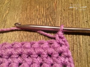Single crochet in first stitch of row