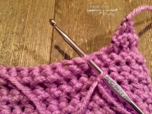 Insert hook with slip knot on it into the designated stitch to start the next section.
