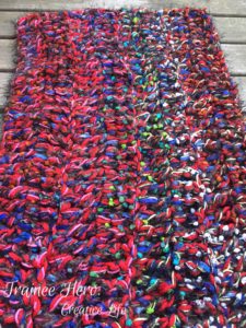 Colorful chunky crochet rug