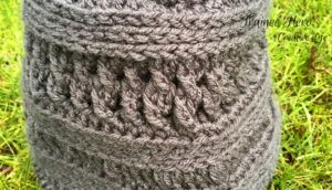 Textured crochet stitches on the Winter Picnic Hat