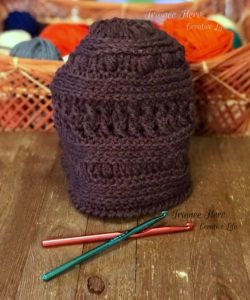 Winter picnic hat! Textured crochet hat.
