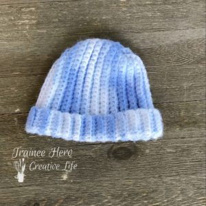 Crocheted stocking hat for baby